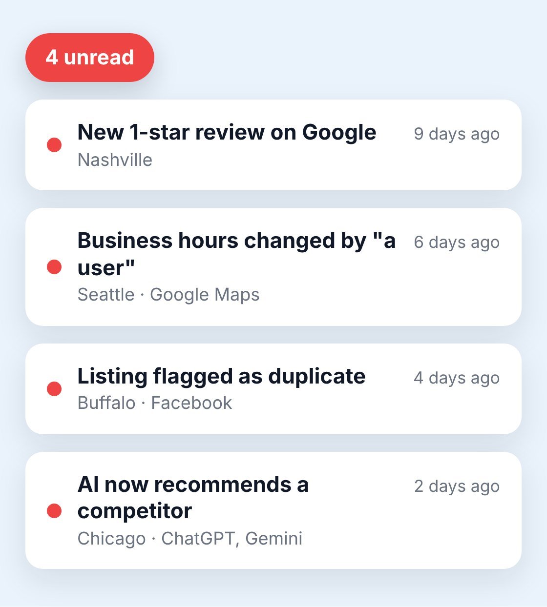 Example: a location nobody is watching, mobile view